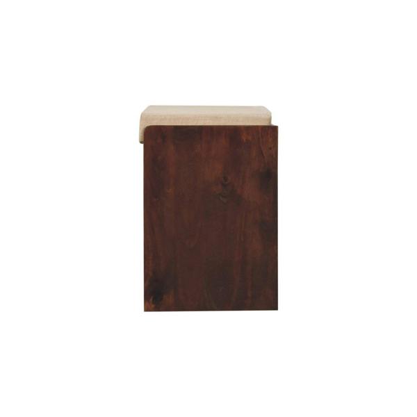 Artisan Furniture Solid mango wood California Walnut & Mud Linen Pull out Shoe Bench