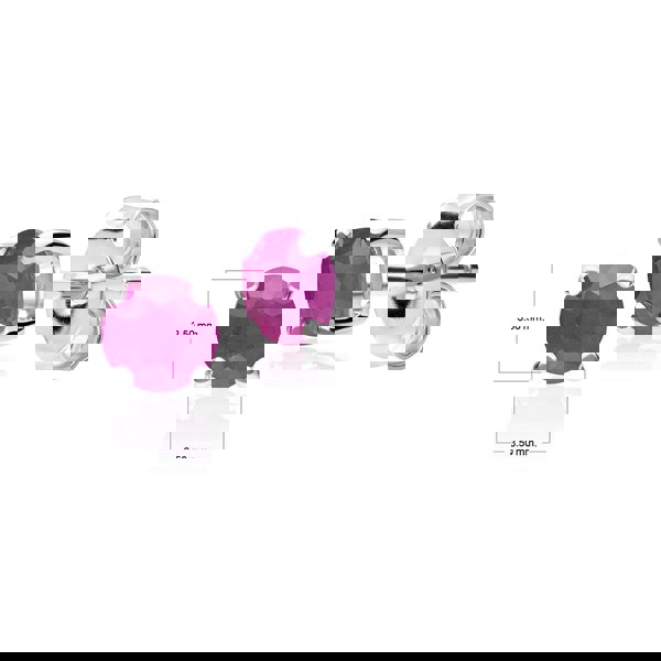 Gemondo Classic Round Ruby Stud Earrings in 9ct White Gold 3.5mm