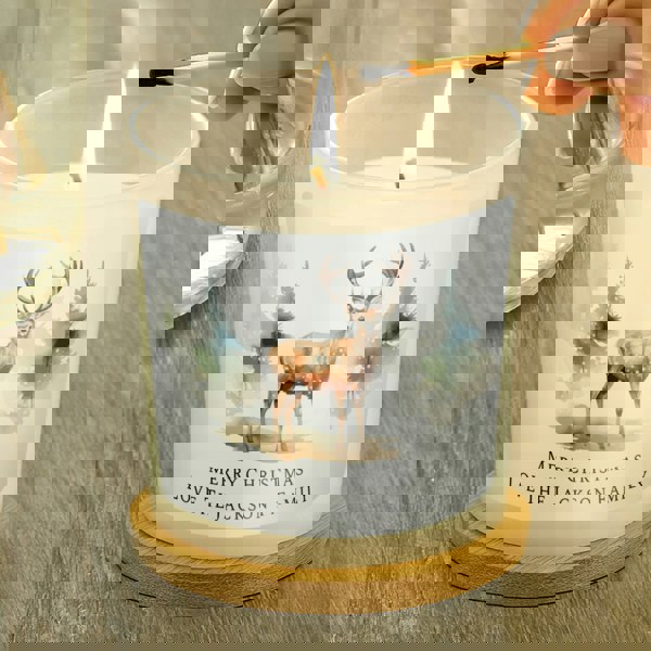 Personalised Memento Company Personalised Watercolour Stag Candle Jar