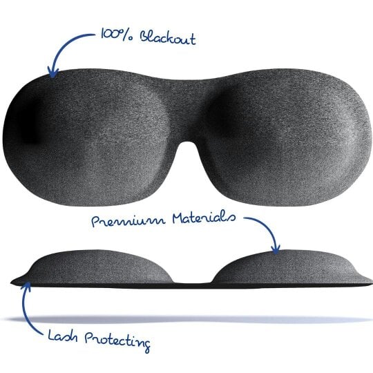 SMUG Contoured 3D Blackout Sleep Mask - Dark Grey Marl
