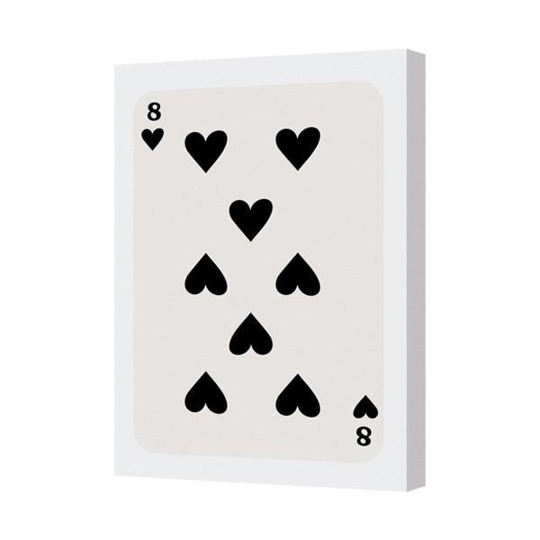 Benjamin Tate Design Contemporary Canvas Art Print Eight Of Hearts In Deep Wooden Frame UK Handmade