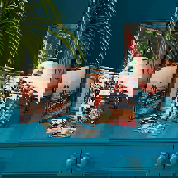 Paper High Antique Brass Recycled Glass Folded Double Photo Frame