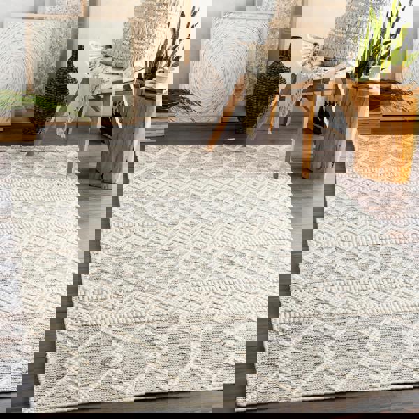 Livabliss Hygge-Hand Woven Charcoal White Wool Global Rug