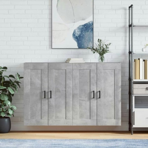 Berkfield Wall Mounted Cabinets 2 pcs Concrete Grey Engineered Wood