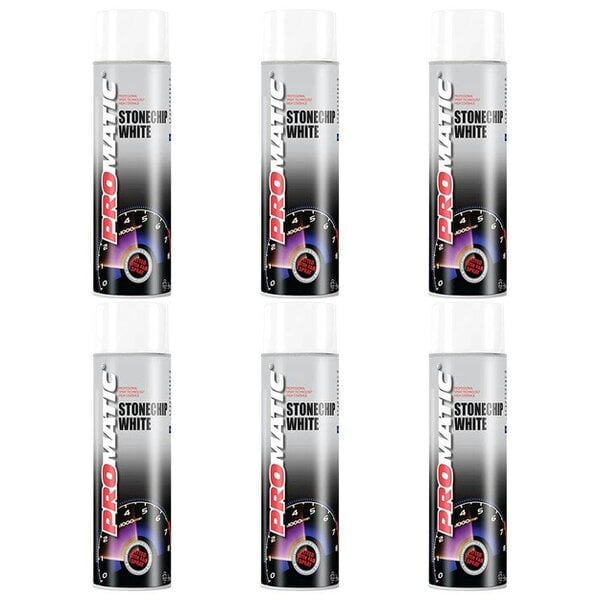 Promatic 6X Promatic Stonechip White Spray Paint 500ml