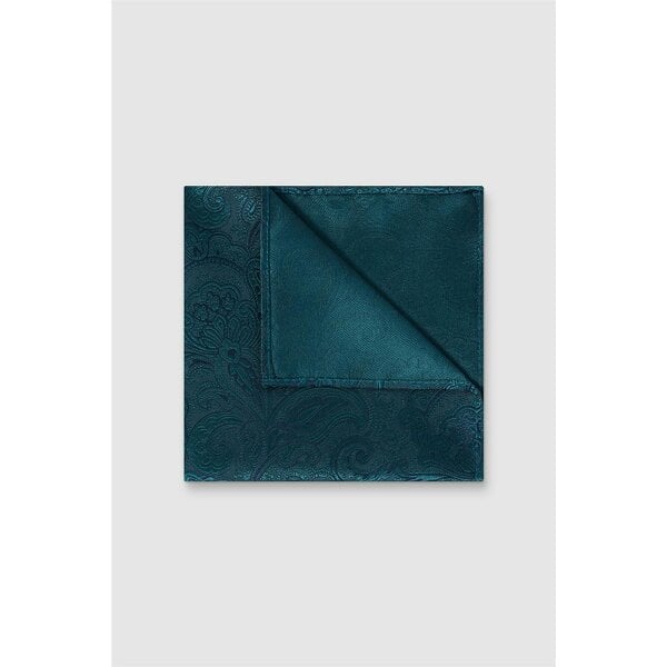 Antique Rogue Teal Paisley Party Pocket Square