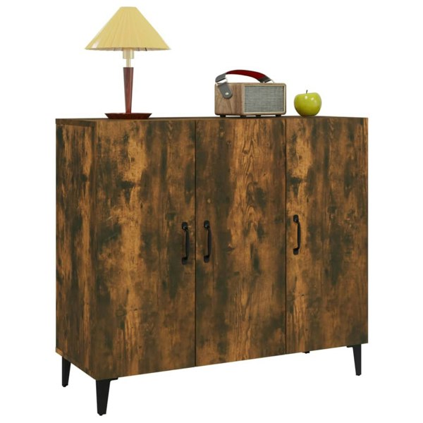 Berkfield Sideboard Smoked Oak 90x34x80 cm Engineered Wood