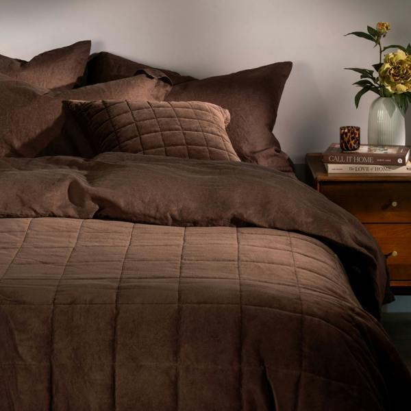 Soak&Sleep Chocolate Cotton Velvet Bedspreads
