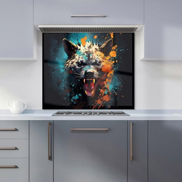 Warren Reed - Designer Splashart Angry Hyena Face Kitchen Splashback