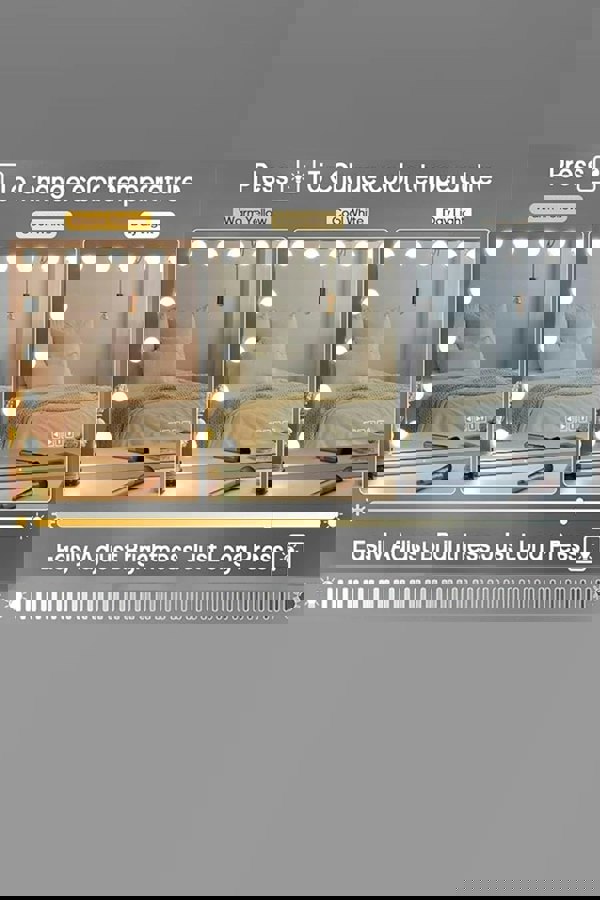 Living and Home Bluetooth Hollywood Vanity Mirror with Touch Screen Control & USB Charging Port,Tabletop Mirror For Makeup Desk ＆ Dressing Room