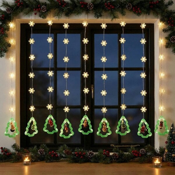Garden Greatness Christmas Tree Twinkling Curtain Lights
