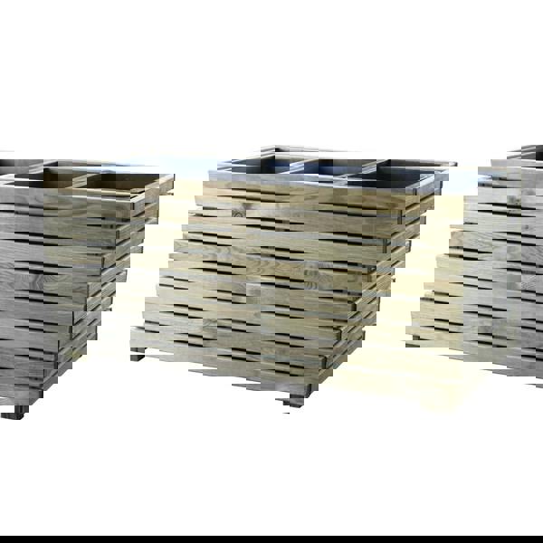 Cerland Horizon Garden Slatted Wooden Planter 90cm x 40cm 40L Modern Trough