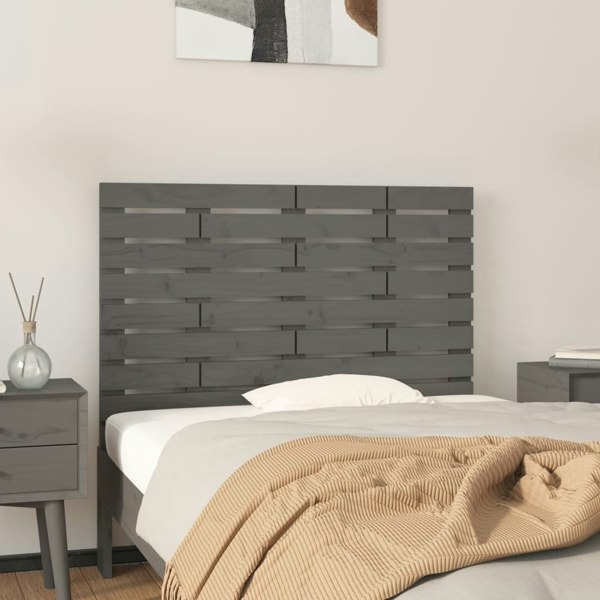 Berkfield Wall Headboard Grey 106x3x63 cm Solid Wood Pine
