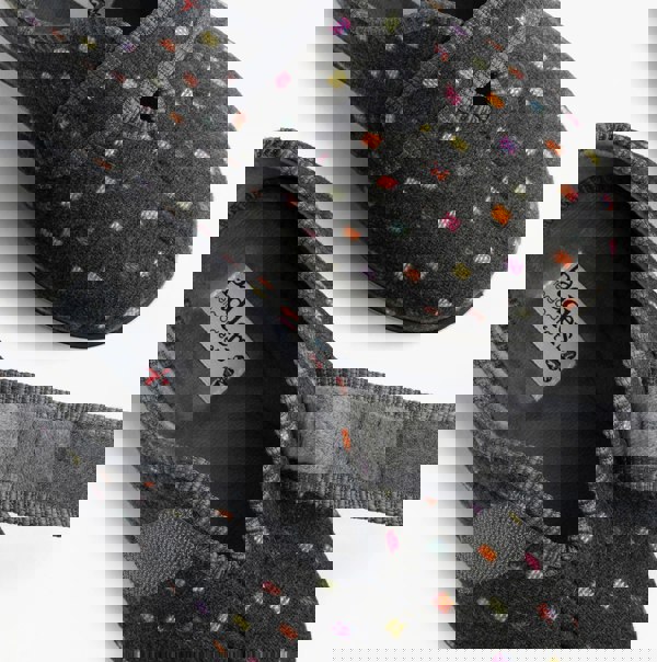 Padders CAMILLA Womens Touch Fasten Polka Dot Slippers Grey/Multi