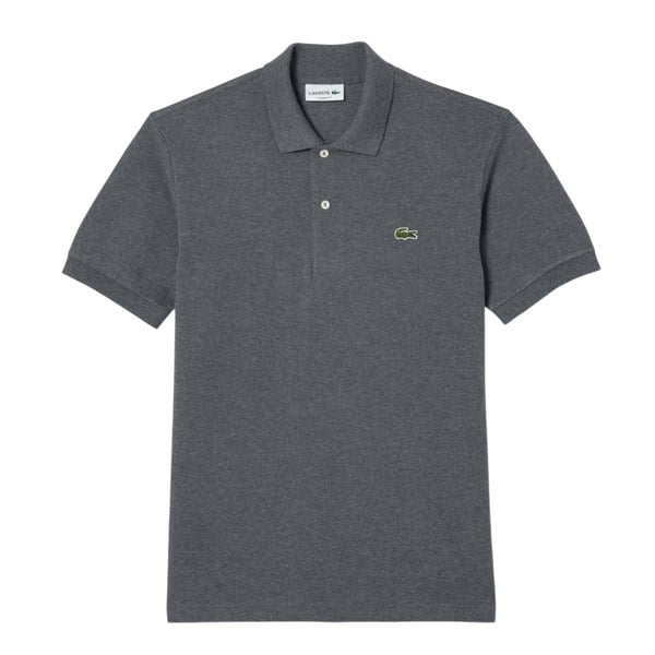 Lacoste Mens Heathered Pique Petite Polo Shirt - Grey