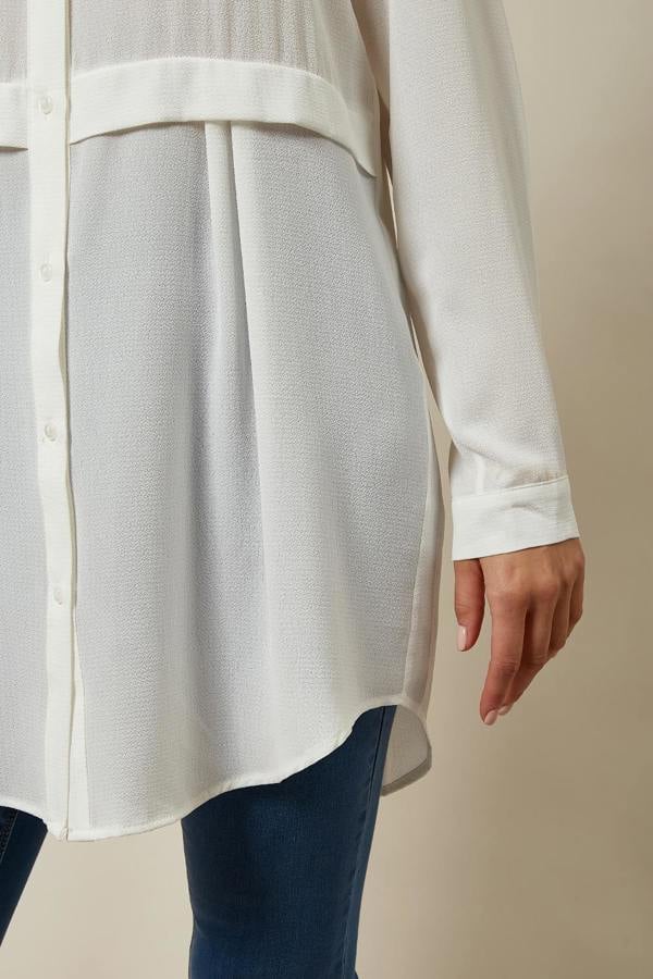 Hoxton Gal Long Sleeves Oversized Shirt In White