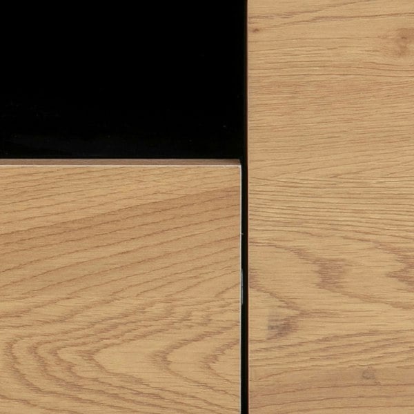 Furniture To Go Seaford TV Unit 2 Doors 1 Drawer in Black & Oak