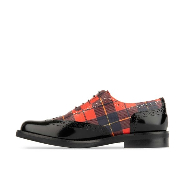 Embassy London Vivienne - Red Tartan - Women's almond toe oxford lace-up in tartan pattern leather