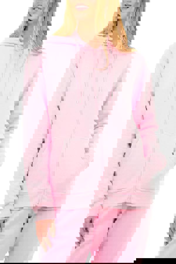 Smart Living Women's Stylish Zip-Up Hoodie with Pockets - Cozy Casual Wear - Pink