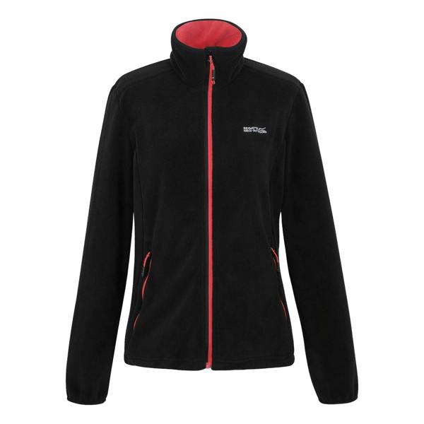 Regatta Womens/Ladies Floreo IV Full Zip Fleece Jacket - Black/Peach Bloom - 