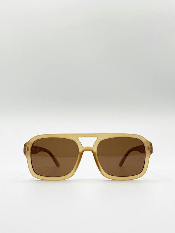 70's Navigator Sunglasses In Matte Sand - svnx