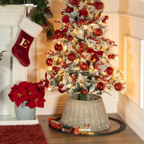 MANTRARAJ 12pcs Christmas Train Set Track Deluxe Musical Sound Light Around Tree Decoration Xmas