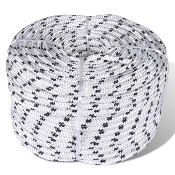 Berkfield Braided Rope Coil Boat Line Polyester 8 mm x 50 m