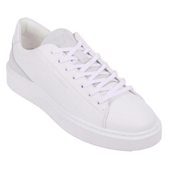 Lavair Mens Luna Logo Leather Trainers - White/Grey