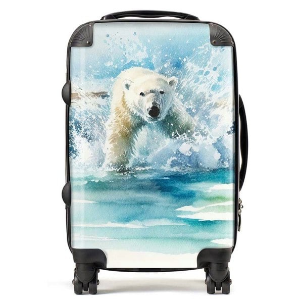 Warren Reed Hunting Polar Bear Watercolour Suitcase