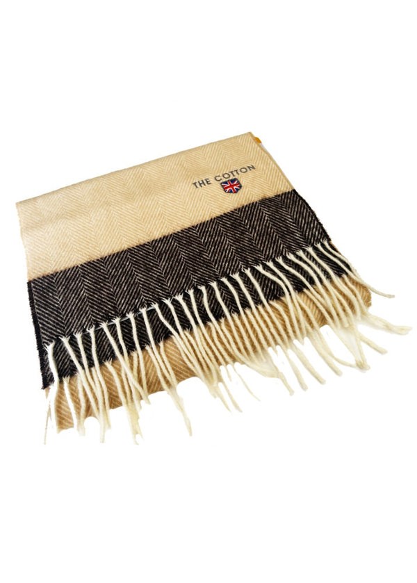 made in UK scarves for men - light fawn colour - The Cotton