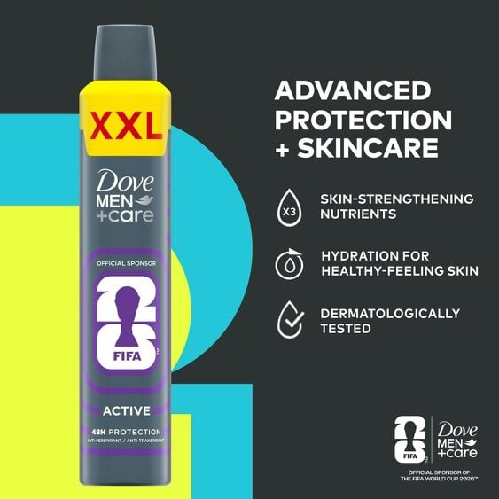 Dove Men+Care FIFA Active Anti-Perspirant Deodorant Spray 48H Protection 6x300ml