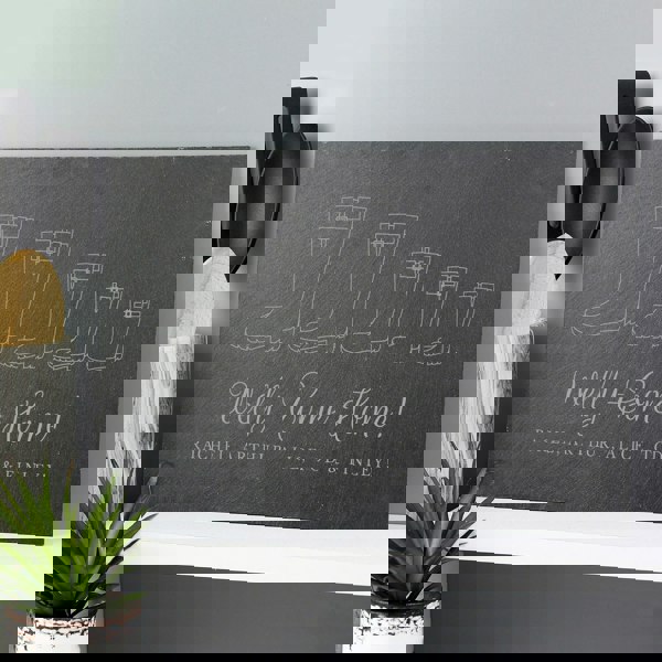 Personalised Memento Company Personalised Welly Boot Family of Five Slate