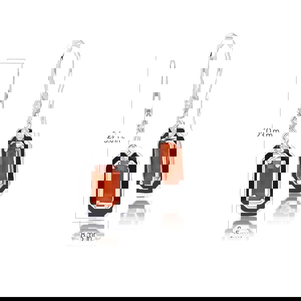 Gemondo Grand Deco Black Enamel, Carnelian & Topaz Drop Earrings in Sterling Silver