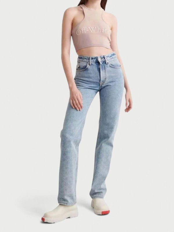 Off-White Logo Patch Ribbed Vest Top