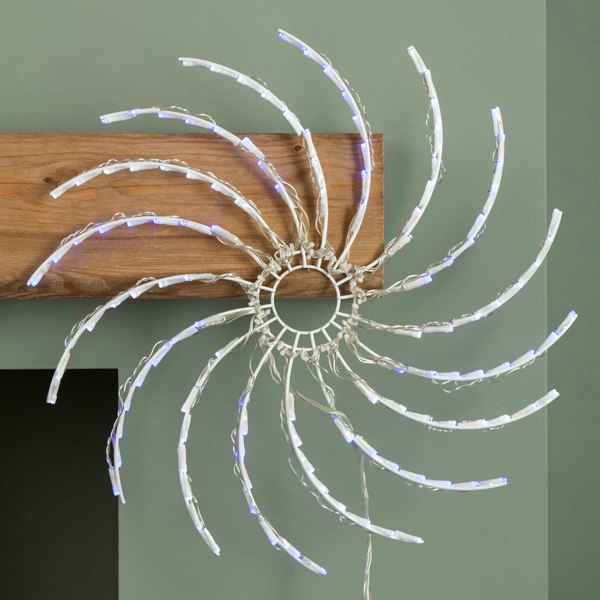 Samuel Alexander 50cm Light up Christmas Spinner Decoration with 128 Blue and White LEDs
