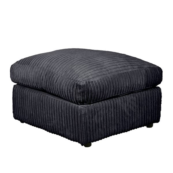 dylan jumbo cord footstool black