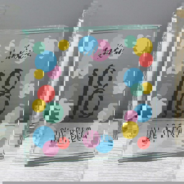Personalised Memento Company Personalised Birthday Colour Confetti Crystal Token