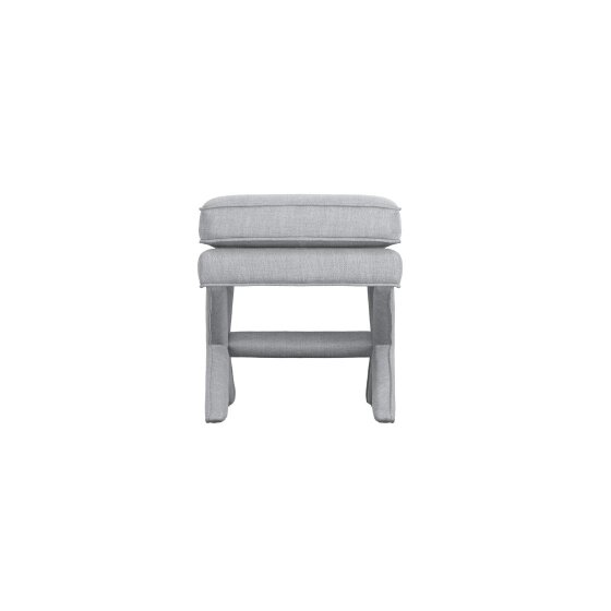 Wyld Haus Theodor Light Grey Velvet Stool X Cross Legs