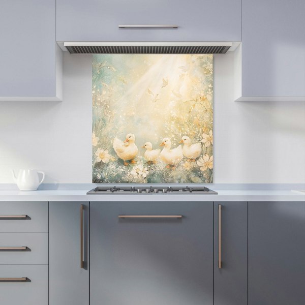 Warren Reed Ducklings Glass Kitchen Splashback - 00020