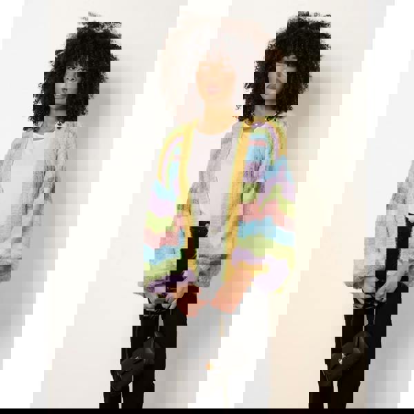 Blue Vanilla Colourful Cardigan With Stripes