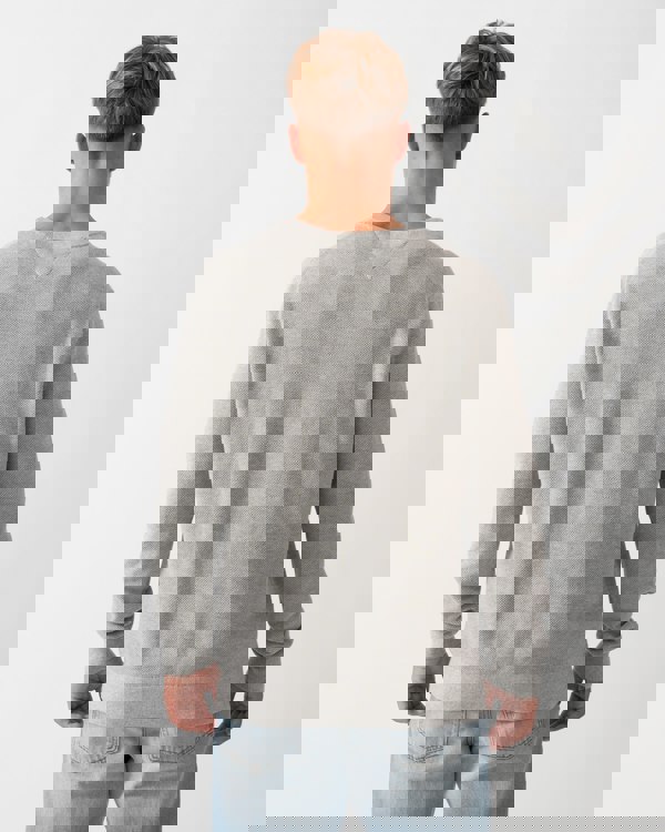 Tommy Hilfiger Essential Structure Crew Neck Mens Sweatshirt - Light Grey Heather - CHO - Designer Mens Jumpers