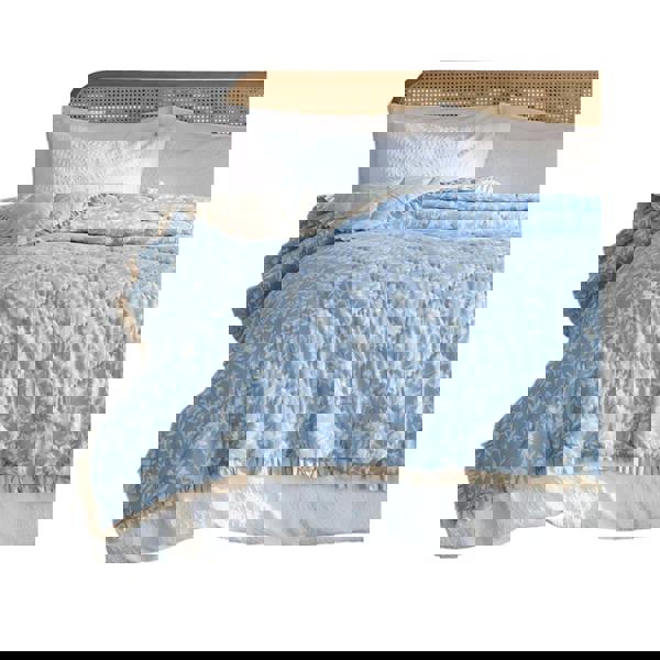 Wylder Amelia Cotton Quilted Bedspread - Delph Blue