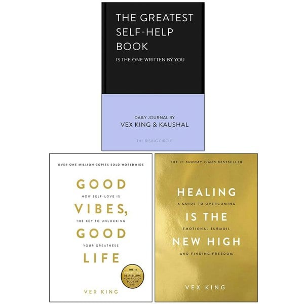 Vex King 3 Book Set The Greatest Self-Help Book, Good Vibes Good Life, Healing Is the New High