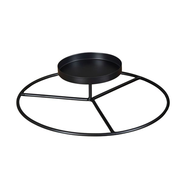 Samuel Alexander 25cm Black Round Metal Pillar Candle Ring Holder