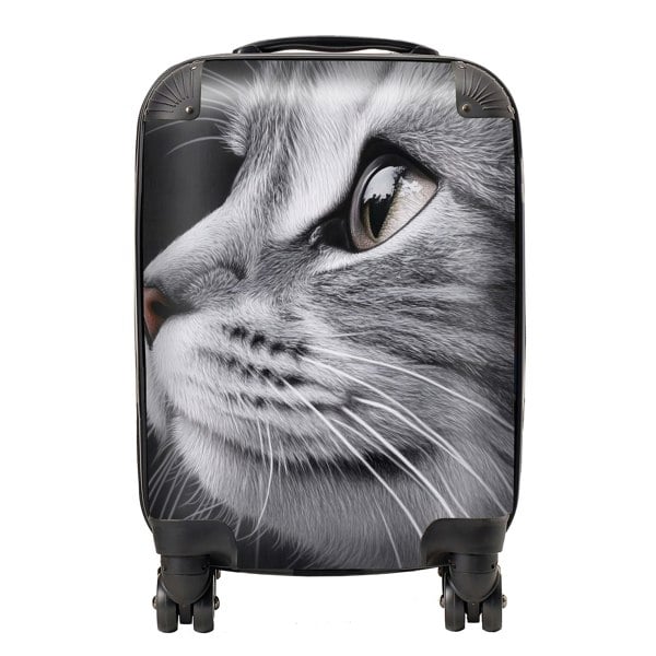 Warren Reed Silver Tabby Cat Face Suitcase