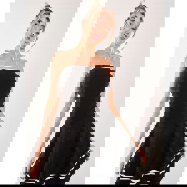 Pink Vanilla Bandeau Contrast Binding Mini Dress