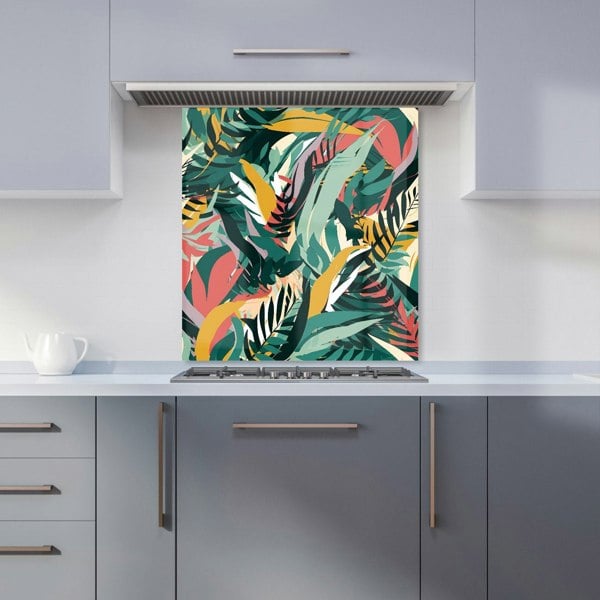 Warren Reed - Designer Coloured Tropical Leaves Kitchen Splashback