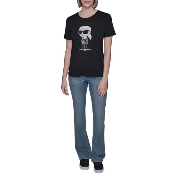 Karl Lagerfeld Womens/Ladies Paris Graphic Logo T-Shirt - Black - 