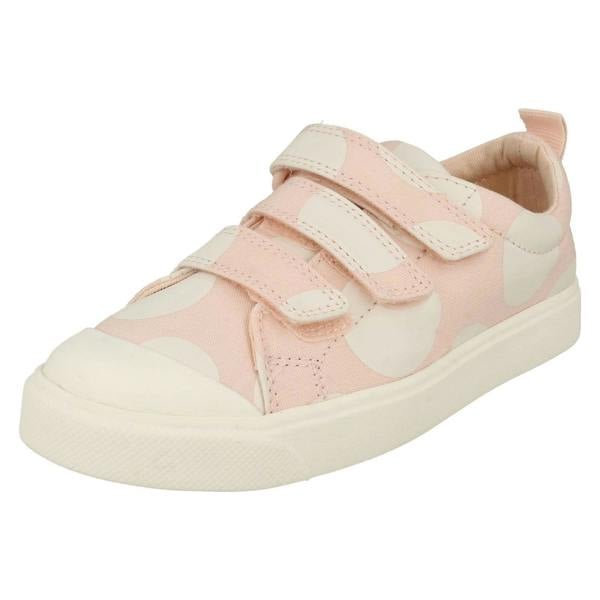 Clarks Childrens Boys Girls Clarks Hook And Loop Canvas Shoes - City Flare Lo K