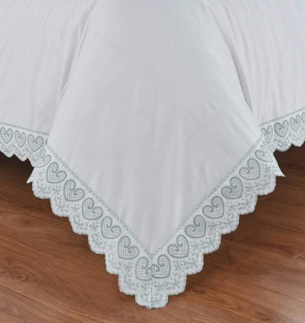 Elise White/Green Duvet Cover Set